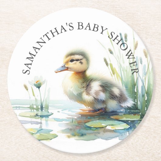 Duck Baby Dusche Personalisierte Untersetzer (Vorderseite)