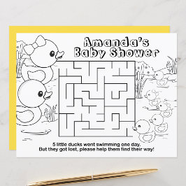 Duck Baby Shooter Kids Activity Sheet Tischsets