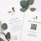 Duck Baby Shower 2-seitig Geschenkregister QR Code Einladung