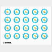 Duck Baby Shower bevorzugt Stickers Blue Baby Boy (Blatt)