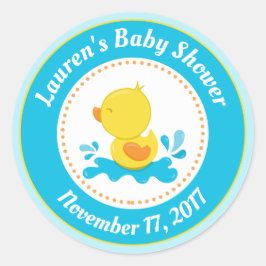 Duck Baby Shower bevorzugt Stickers Blue Baby Boy