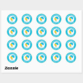 Duck Baby Shower bevorzugt Stickers Blue Baby Boy (Blatt)