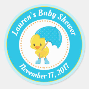 Duck Baby Shower bevorzugt Stickers Blue Baby Boy