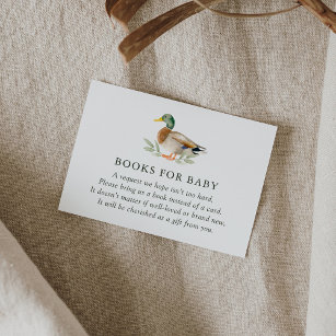 Duck Baby Shower Books für Baby Begleitkarte
