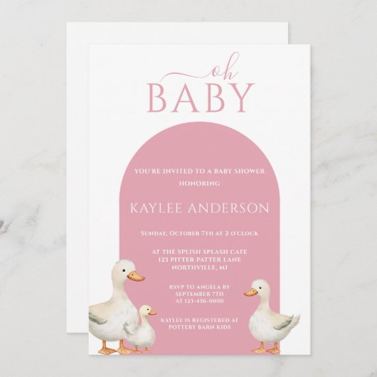 Duck Baby Shower Einladung (Vorne/Hinten)