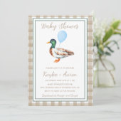 Duck Baby Shower Einladung (Stehend Vorderseite)