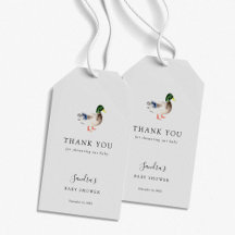 Duck Baby Shower Elegant Danke Script Chic