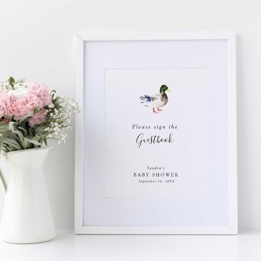 Duck Baby Shower Elegantes Gästebuch - Mindestwert