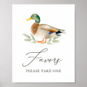 Duck Baby Shower favorisiert Schild (Vorne)