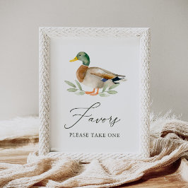 Duck Baby Shower Favors Sign Poster