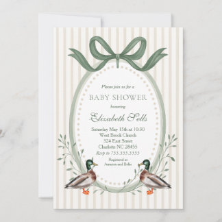 Duck Baby Shower Invitation, Mallard baby shower Einladung
