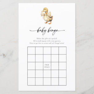 Duck-Babydusche mit Wasserfarbe Bingo-Spielkarte