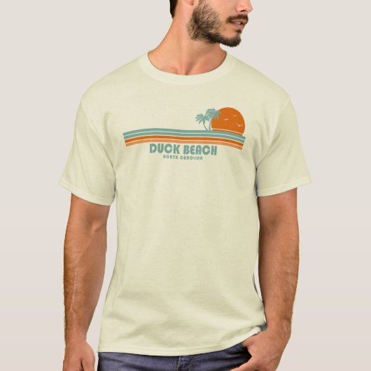 Duck Beach North Carolina Sun Palm Trees T-Shirt (Vorderseite)