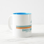 Duck Beach North Carolina Sun Palm Trees Zweifarbige Tasse (Vorderseite Links)