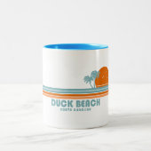 Duck Beach North Carolina Sun Palm Trees Zweifarbige Tasse (Mittel)