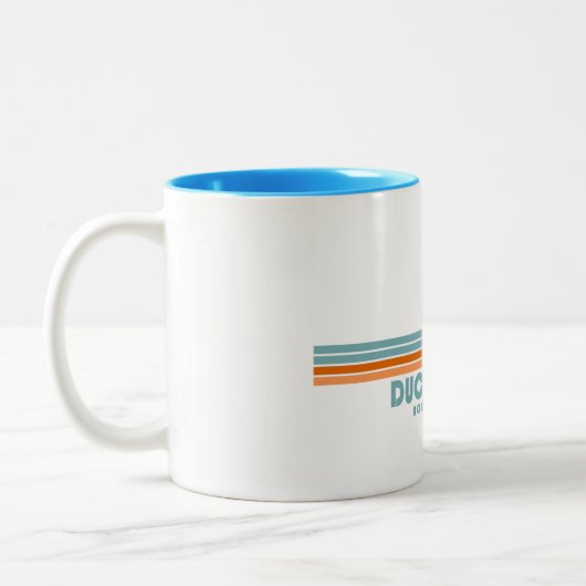 Duck Beach North Carolina Sun Palm Trees Zweifarbige Tasse (Links)