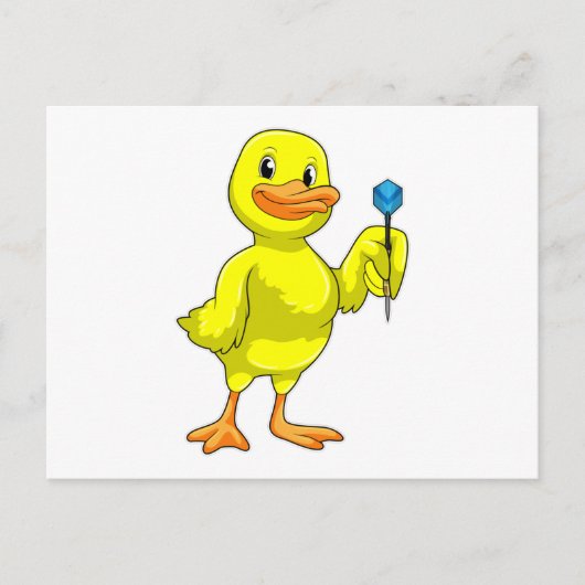 Duck bei Darts mit Dart Postkarte (Vorderseite)