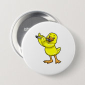 Duck bei Musik mit Flute Button (Vorne & Hinten)