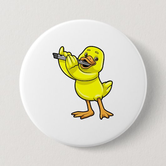 Duck bei Musik mit Flute Button (Vorderseite)
