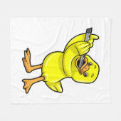 Duck bei Musik mit Flute Fleecedecke (Vorderseite (Horizontal))