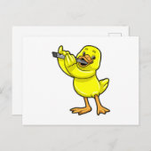 Duck bei Musik mit Flute Postkarte (Vorne/Hinten)