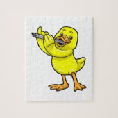 Duck bei Musik mit Flute Puzzle (Vertikal)