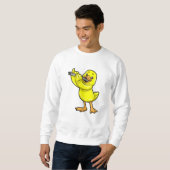 Duck bei Musik mit Flute Sweatshirt (Vorne ganz)