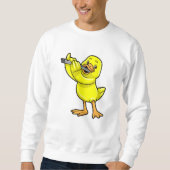 Duck bei Musik mit Flute Sweatshirt (Vorderseite)