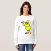 Duck bei Musik mit Flute Sweatshirt (Vorne ganz)
