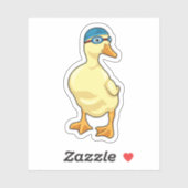 Duck beim Baden mit Schwimmbrille Aufkleber (Blatt)