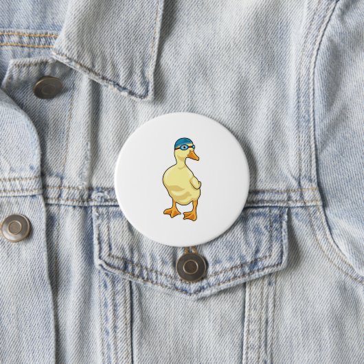 Duck beim Baden mit Schwimmbrille Button (Beispiel)