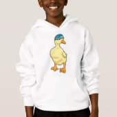 Duck beim Baden mit Schwimmbrille Hoodie (Vorderseite)