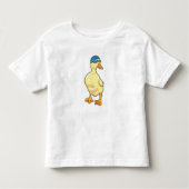 Duck beim Baden mit Schwimmbrille Kleinkind T-shirt (Vorderseite)