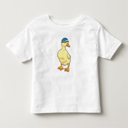 Duck beim Baden mit Schwimmbrille Kleinkind T-shirt (Vorderseite)
