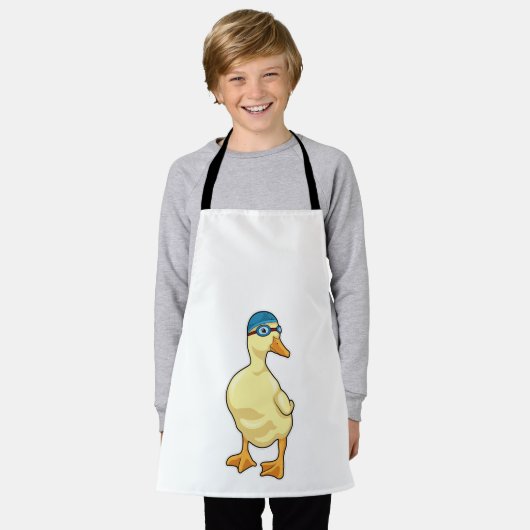 Duck beim Baden mit Schwimmbrille Schürze (Getragen)