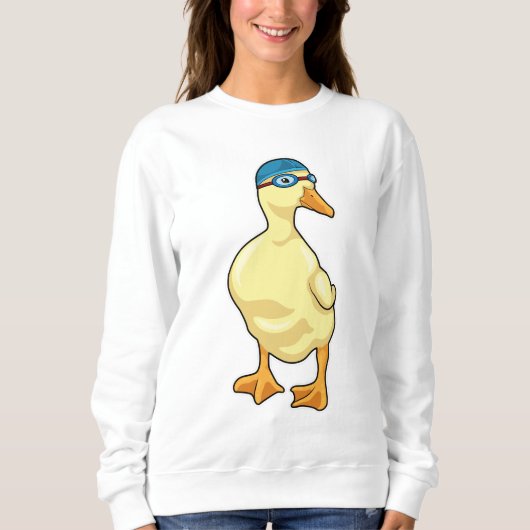 Duck beim Baden mit Schwimmbrille Sweatshirt (Vorderseite)