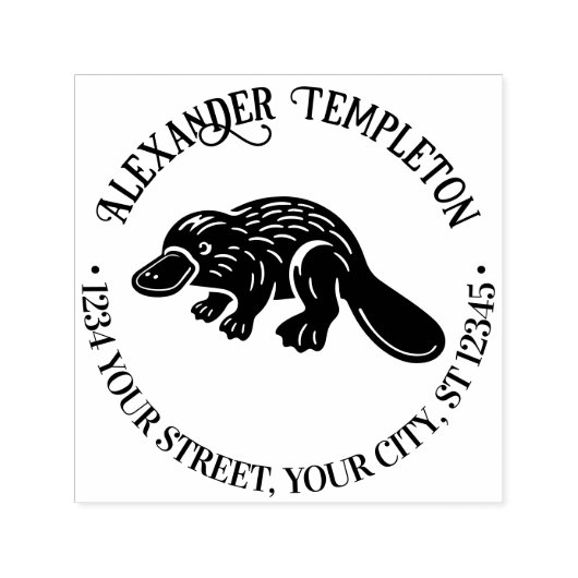 Duck Billed Platypus #2P Name Rücksendeadresse Permastempel (Design)