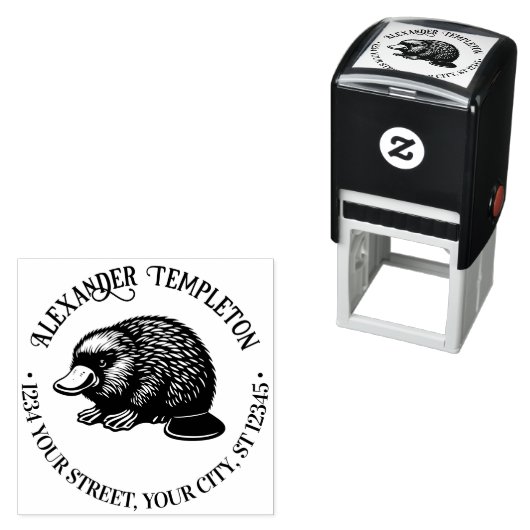 Duck Billed Platypus #3P Name Rücksendeadresse Permastempel (Beispiel)