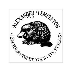 Duck Billed Platypus #3P Name Rücksendeadresse Permastempel