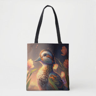 Duck Bird Animal Portrait Painting Wildlife Ponds Tasche