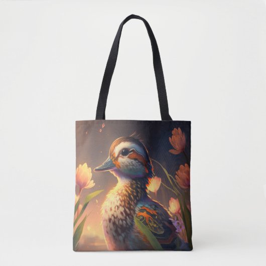 Duck Bird Animal Portrait Painting Wildlife Ponds Tasche (Vorderseite)