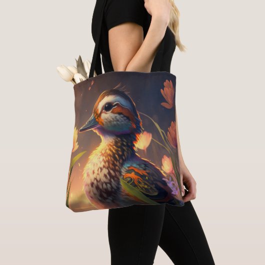 Duck Bird Animal Portrait Painting Wildlife Ponds Tasche (Von Nahem)