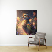 Duck Bird Animal Portrait Painting Wildlife Ponds Wandteppich (Beispiel)