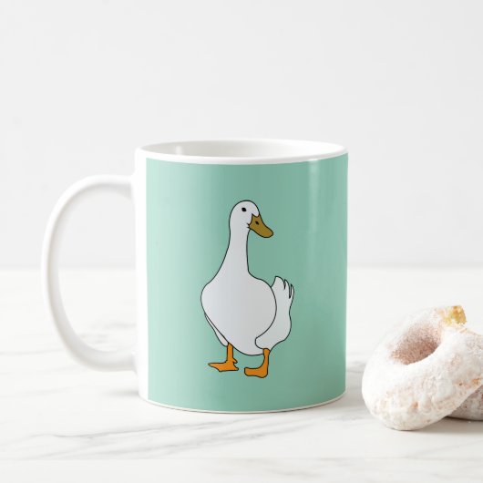 Duck Bird White Duck Kaffeetasse (Mit Donut)