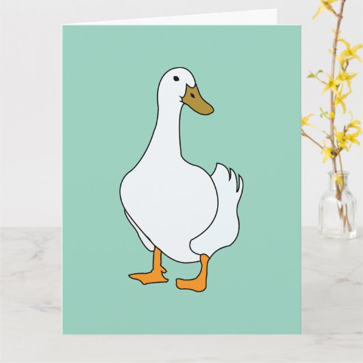 Duck Bird White Duck Karte (Gelbe Blume)