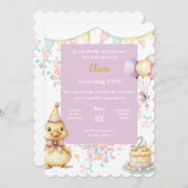 Duck Birthday Invitation • Little Duckling Party Einladung (Vorne/Hinten)
