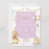 Duck Birthday Invitation • Little Duckling Party Einladung (Vorderseite)
