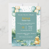 Duck Birthday Invitation • Watercolor Little Duck Einladung (Vorderseite)