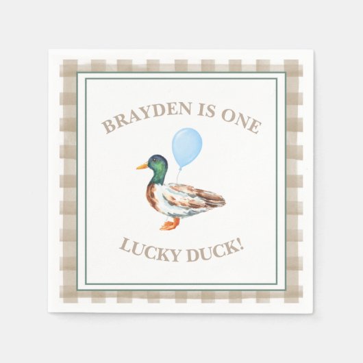 Duck Birthday Napkin Serviette (Vorderseite)