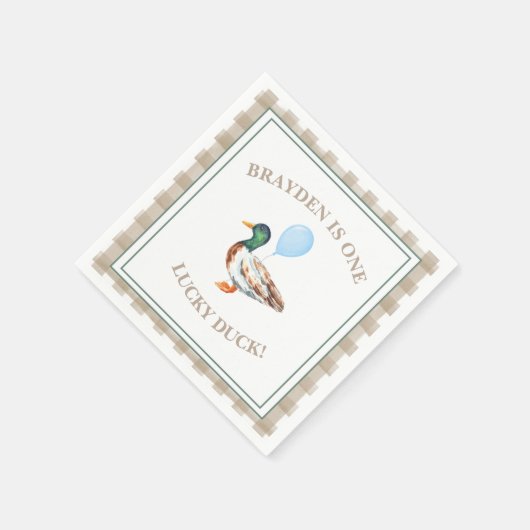 Duck Birthday Napkin Serviette (Ecke)